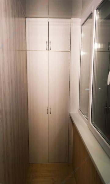 Встроенный шкаф для лоджии Пермь Стеклим-Теплим