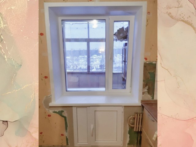 Установка окон с хрущевским холодильником в Перми Стеклим-Теплим