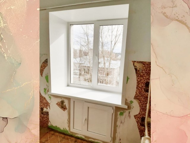 Установка окон с хрущевским холодильником в Перми Стеклим-Теплим