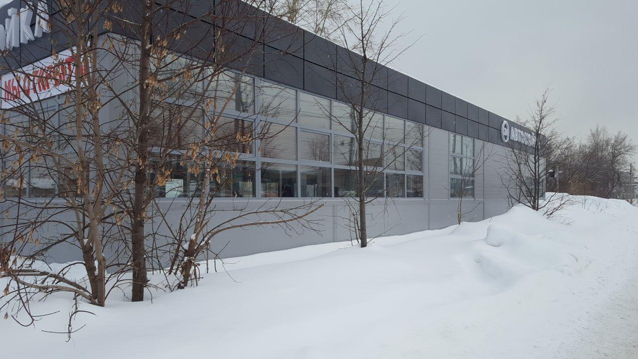 Остекление автомойки на перекрестке г.Хасана - ул.Чкалова в Перми. Стеклим-Теплим