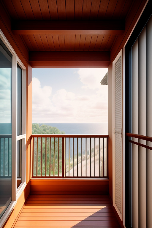 Балкон с перилами