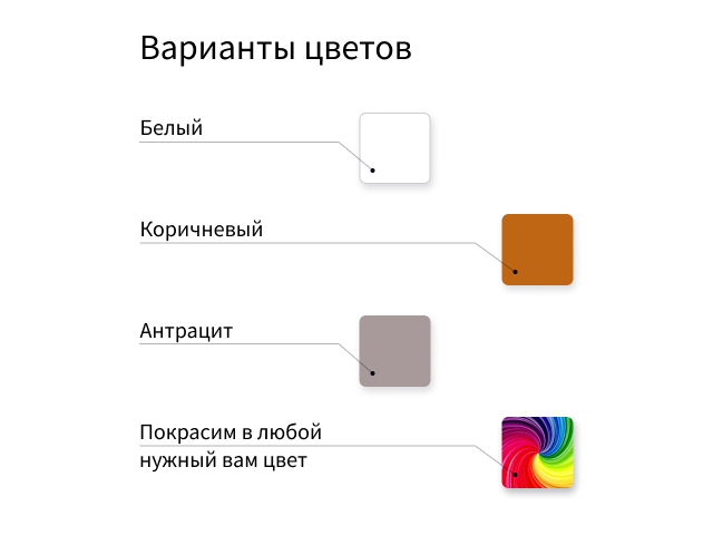 Доступные цвета москитной сетки-гармошки плиссе